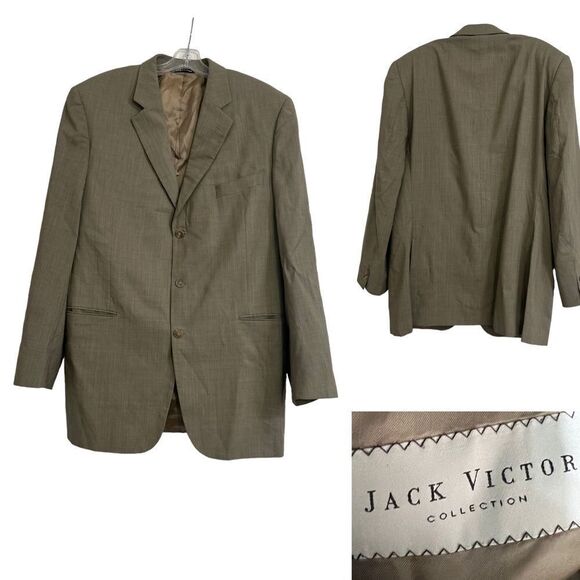 Jack Victor Collection blazer mens sport‎ coat suit jacket 44L 3-button business - Picture 1 of 7